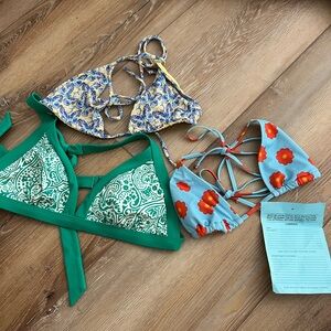Boden Green Bikini Top M, Butterfly Frankie Bikini Top M, Blue Hour Bikini Top S